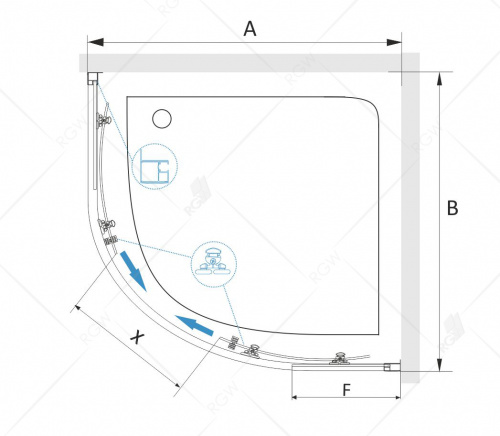Душевой уголок RGW CL-54 Прозрачное 1000x1000 фото 5
