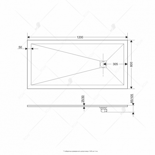 Душевой поддон прямоугольный RGW ST-W Белый 800x1200 фото 3 Душевой поддон прямоугольный RGW ST-W Белый 800x1200 фото 3