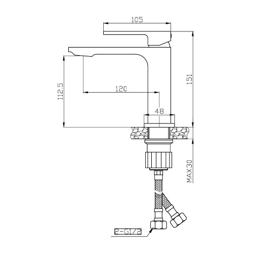 Смеситель для раковины Orange Lutz M04-021b черный фото 10