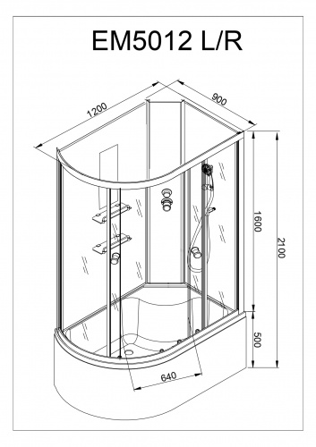 Душевая кабина AvaCan EM 5012 N R фото 18