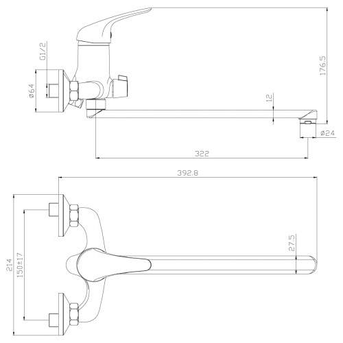 Смеситель для ванны Rossinka Y (Y40-32) фото 2