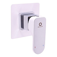 YU183CB YUKON - смеситель для душа, скрытый монтаж, БЕЛЫЙ ГЛЯНЦЕВЫЙ/ХРОМ RAV Slezak