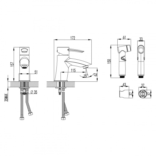 Смеситель Lemark Atlantiss для раковины и биде (LM3216C) фото 4