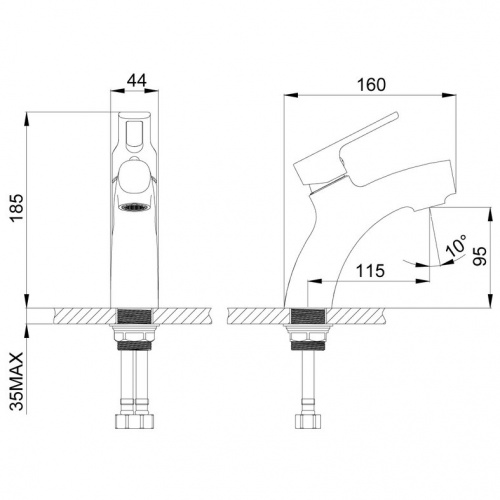 Смеситель для раковины Rossinka RS43 (RS43-11U) фото 2