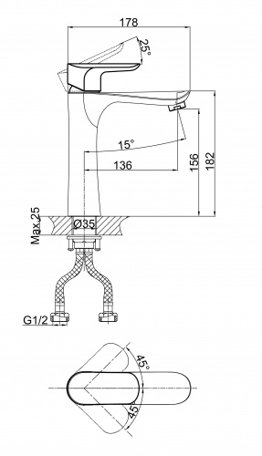 Смеситель для раковины D&K Venice Baciano (DA1032601) фото 2
