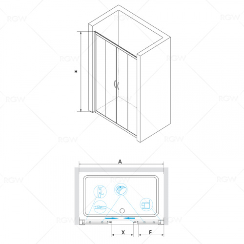 Душевая дверь RGW PA-11 Матовое-Сатинат 1300 фото 3