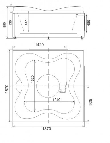 Акриловая ванна Gemy G9089 K L фото 6