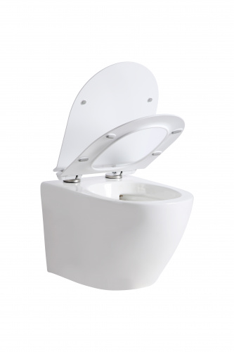 Унитаз подвесной Orange C07-100w безободковый, сиденье с микролифтом фото 6