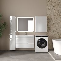 Тумба подвесная STYLE LINE "Атлантика 90", Люкс Плюс белый глянец с раковиной Атлантик 90