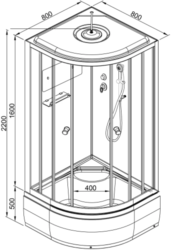 Душевая кабина AvaCan D80S с электрикой фото 35