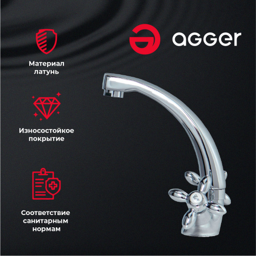 Смеситель для раковины Agger Retro A1901100 фото 9
