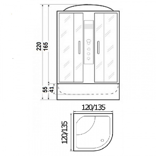 Душевая кабина River TEMZA 135/135/55 MT фото 2