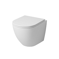 Унитаз Grossman GR-4455MS (490*370*360) БЕЛЫЙ МАТОВЫЙ подвесной БЕЗОБОДКОВЫЙ  с тонкой крышкой
