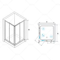 Душевой уголок RGW CL-32 Прозрачное 800x800