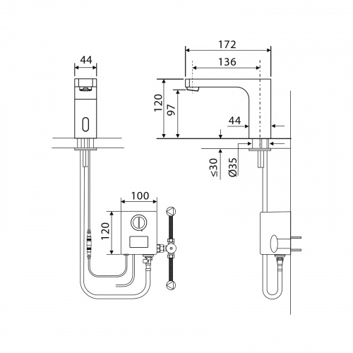 Смеситель для раковины сенсорный Timo Torne (4313/17F) фото 4