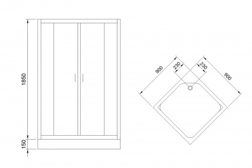Душевой угол Royal Bath RB 90HP-C-CH (матовое) фото 5