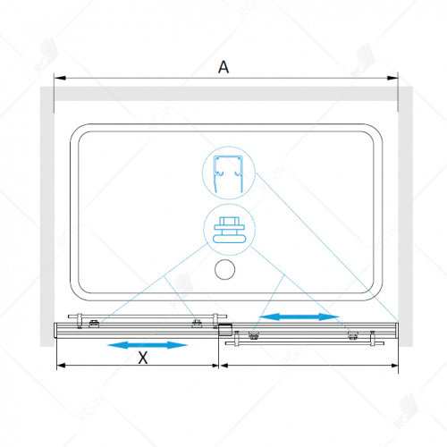 Душевая дверь RGW TO-10 Матовое-Сатинат 2000 фото 3