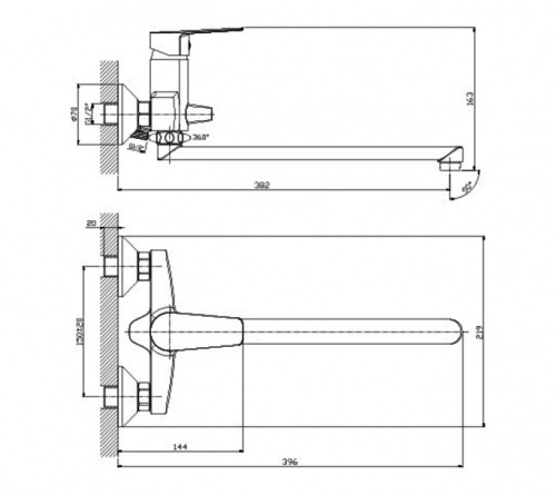 Смеситель для ванны Rossinka S (S35-33) фото 2