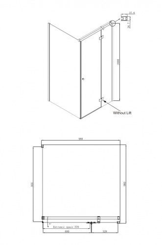 Душевое ограждение Ambassador Diamond 12011103R (1000x1000x2000), 1 место фото 10