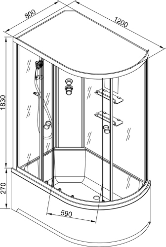 Душевая кабина AvaCan EM2712 L LED с гидромассажем фото 22