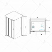 Душевой уголок RGW PA-73 P (PA-13 + 2Z-33) Прозрачное 900x1000