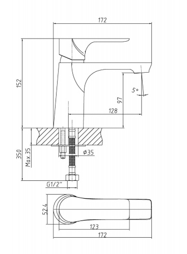 Смеситель для раковины Orange Aristo M19-021w белый фото 2