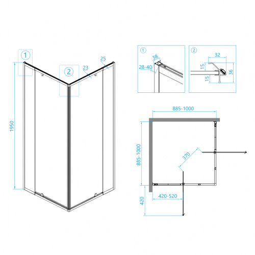 Душевой уголок RGW PA-38 Прозрачное 1000x1000 фото 3
