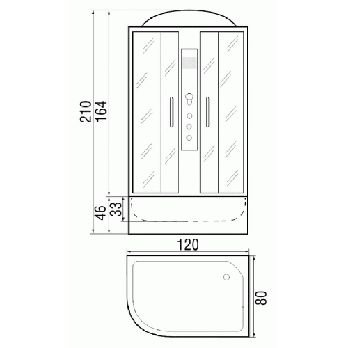 Душевая кабина River NARA 120/80/44 L MT фото 3