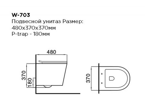 Унитаз керамический Black&White W-703 фото 2