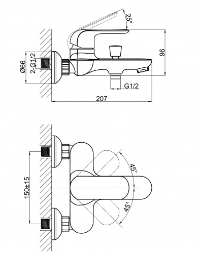 Смеситель для ванны D&K Venice Gondola (DA1023201) фото 5