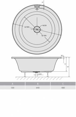 Акриловая ванна ALPEN Oblo 165 фото 3