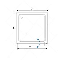 Душевой уголок RGW SV-43B (SV-02B + Z-050-3B) Прозрачное 900x1000