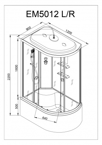 Душевая кабина AvaCan EM 5012 L фото 20