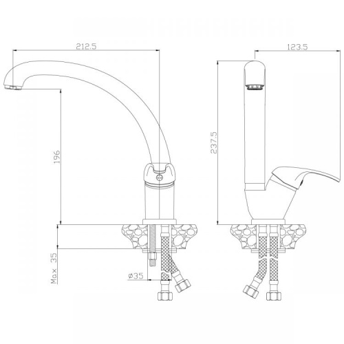 Смеситель для кухонной мойки Rossinka Y (Y35-23) фото 2