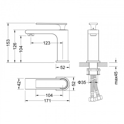 Смеситель для раковины Timo Anni (2761/03F) черный фото 7