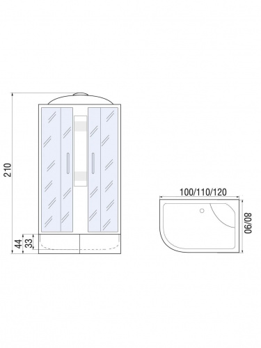 Душевая кабина River DUNAY 110/80/44 ТН R фото 10