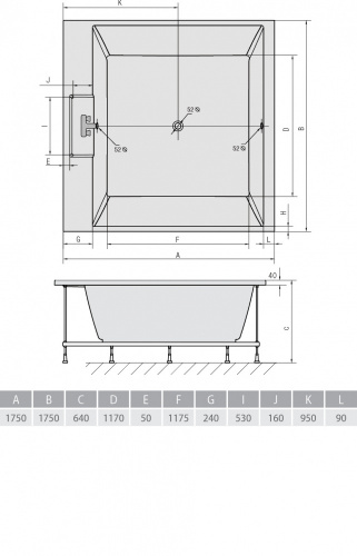 Акриловая ванна ALPEN Came 175 фото 3