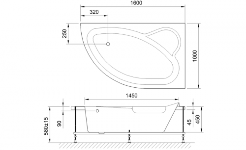 Акриловая ванна Royal Bath  ALPINE RB819101 160x100x58R фото 2