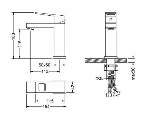 Смеситель для раковины Timo Briana (7161/03F) фото 7