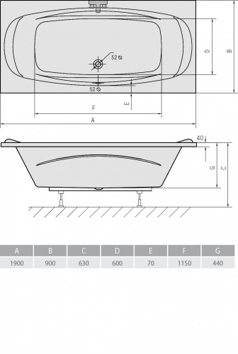 Акриловая ванна ALPEN Garda 190 фото 2