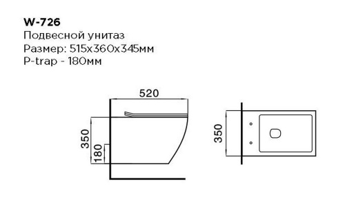 Унитаз керамический Black&White W-726 фото 2