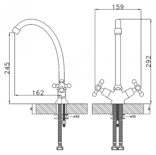 Смеситель для кухонной мойки Rossinka G (G02-71) фото 2