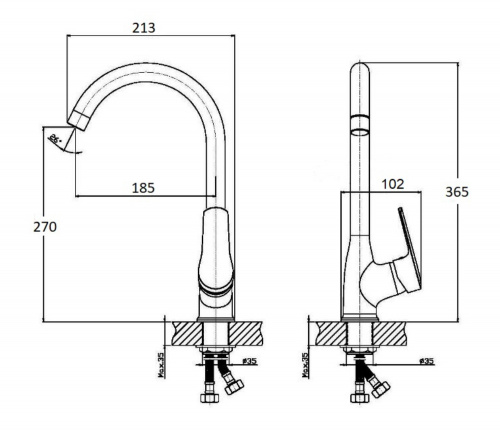 Смеситель для кухни Orange Sofi M43-001cr фото 6