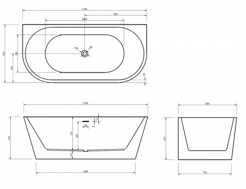 Акриловая ванна ABBER AB9216-1.7R фото 6
