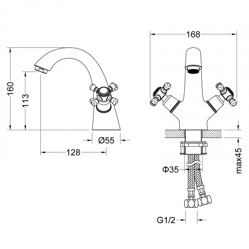Смеситель для раковины Timo Nelson (1911/03F) черный фото 6