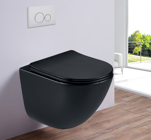Унитаз подвесной Esbano LOTUS (Matt Black). Размер: 500x340x405.