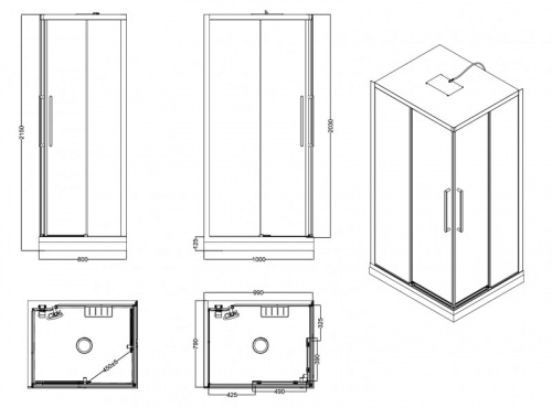 Душевая кабина ESBANO ESM-108CKR (Right) фото 7