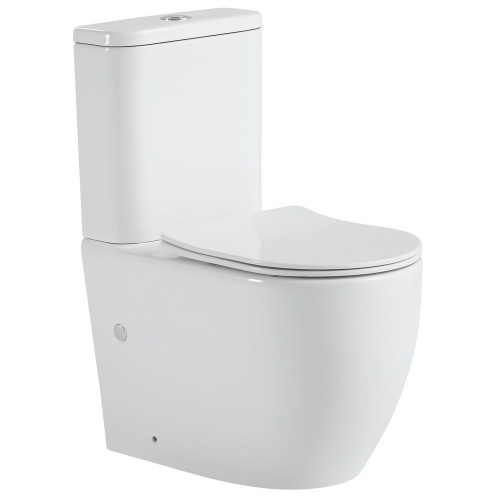 Безободковый  унитаз-компакт Black & White W-7789