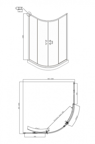 Душевое ограждение Ambassador Kingston 14011105 (1000x1000x2000), 1 место фото 9