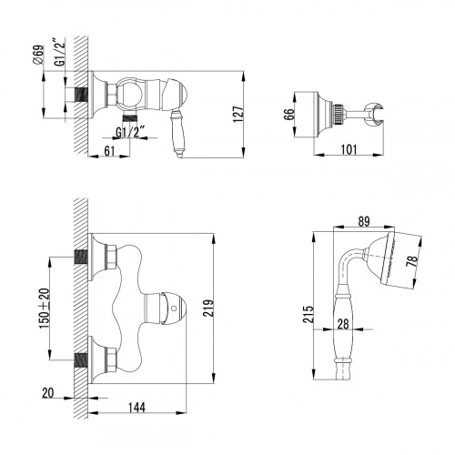 Смеситель для душа Lemark Villa (LM4803B) фото 4